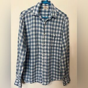 Faherty Men’s Linen Plaid Shirt Size Medium